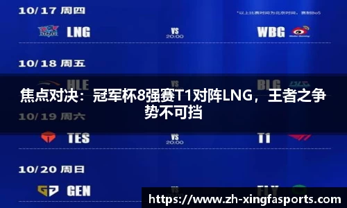 焦点对决：冠军杯8强赛T1对阵LNG，王者之争势不可挡